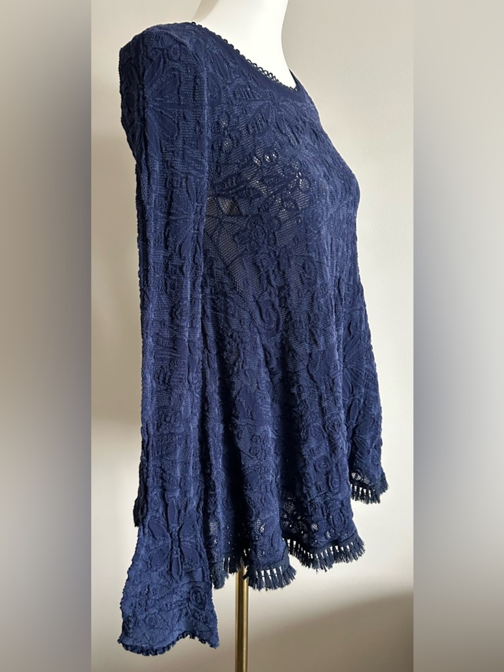 High-Everyday Couture Italy “Tech” Navy Lace Tunic